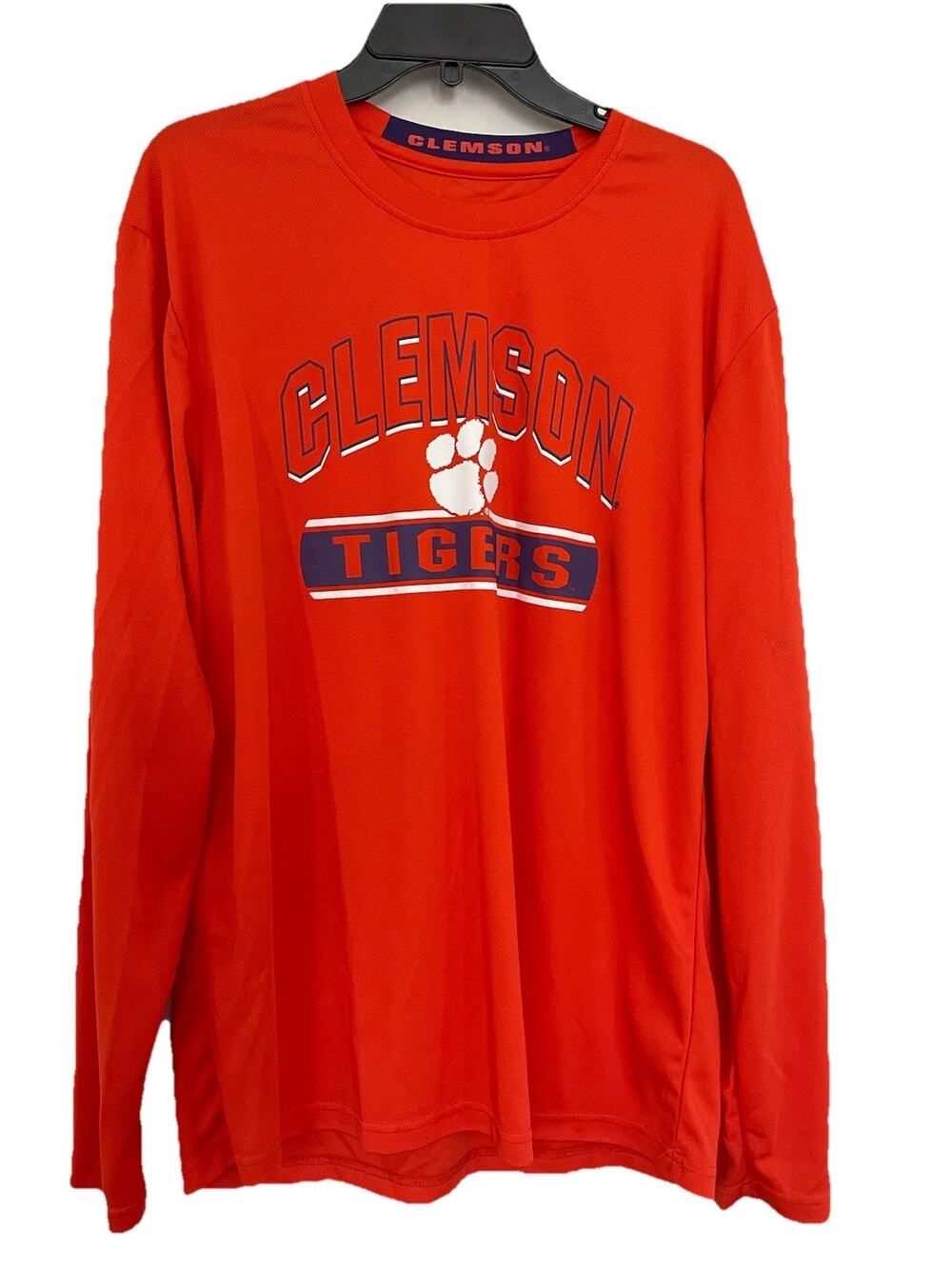 Clemson Tigers Football Mens Colosseum Dri Fit Style Long Sleeve Shirt XL Orange